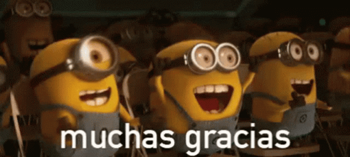 Happy And Celebrating Minions Muchas Gracias GIF