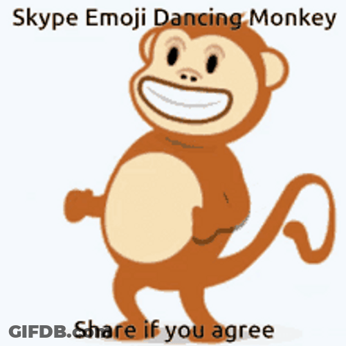 Happy And Dancing Monkey Emoji GIF