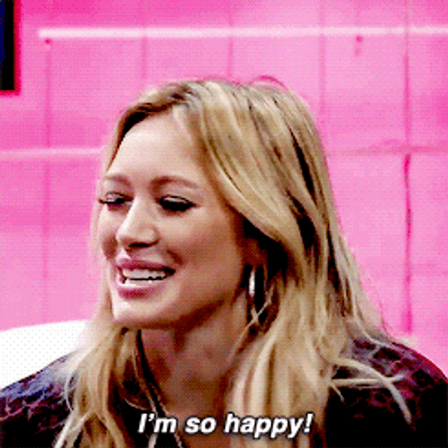 Happy And Excited Hilary Duff GIF