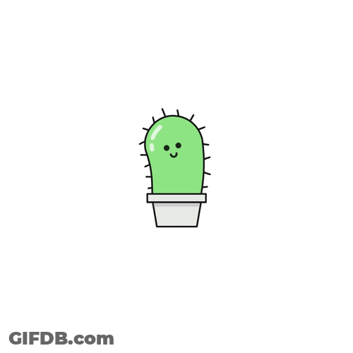 Happy Animated Cactus Hi Gesture GIF
