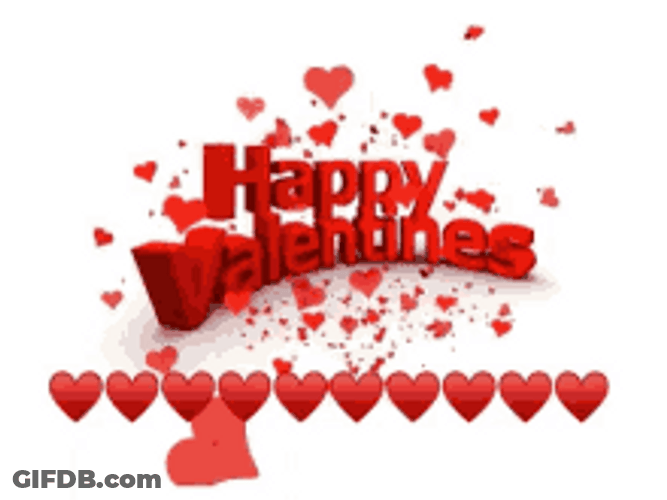 Happy Animated Valentines Day 3D Cute Hearts GIF