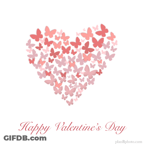 Happy Animated Valentines Day Butterfly Heart GIF