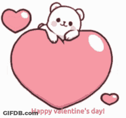 Happy Animated Valentines Day Cute Heart Bouncing GIF