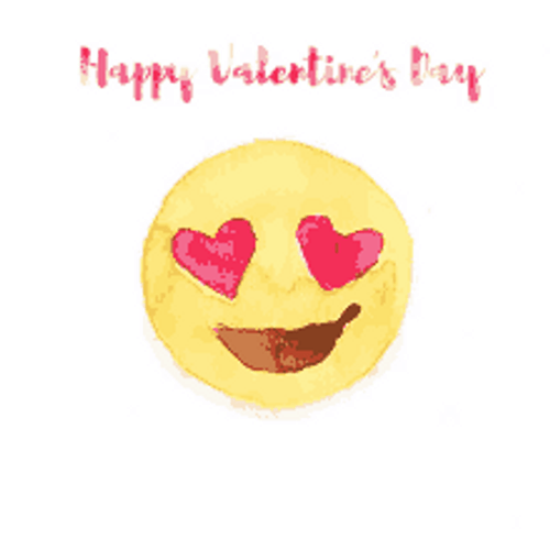 Happy Animated Valentines Day Emoticon Kiss GIF