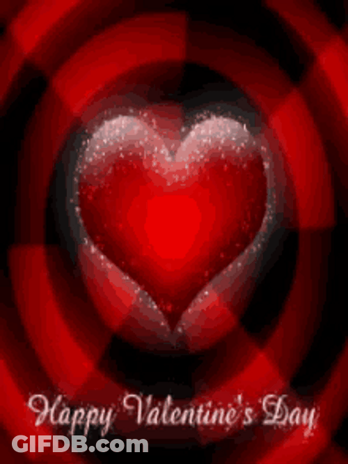 Happy Animated Valentines Day Glittering Heart GIF