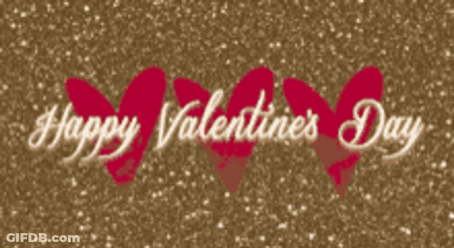 Happy Animated Valentines Day Glittering Shimmer Gold Dust GIF
