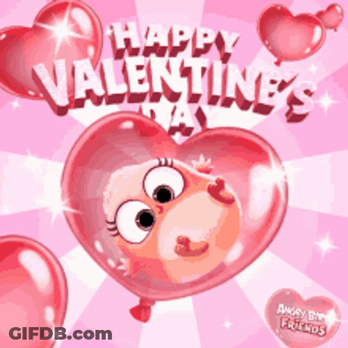 Happy Animated Valentines Day Heart Angry Birds GIF
