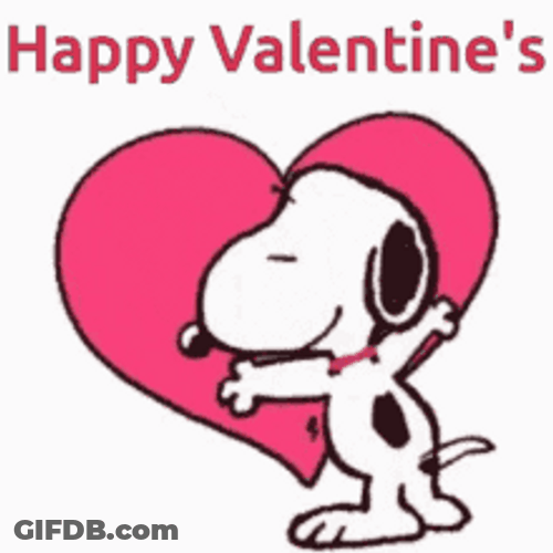 Happy Animated Valentines Day Hug Charlie Brown GIF