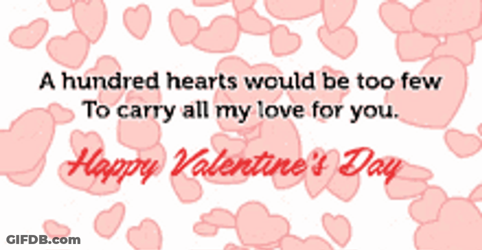 Happy Animated Valentines Day Hundred Hearts Too Few GIF