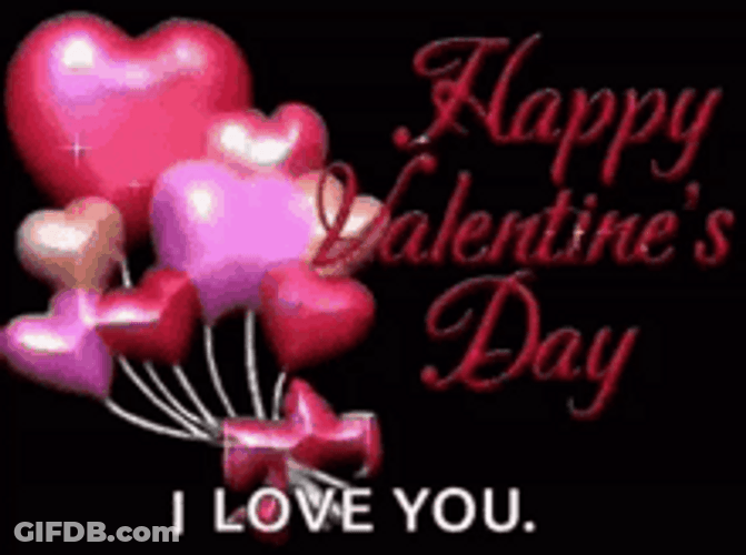 Happy Animated Valentines Day I Love You Heart GIF
