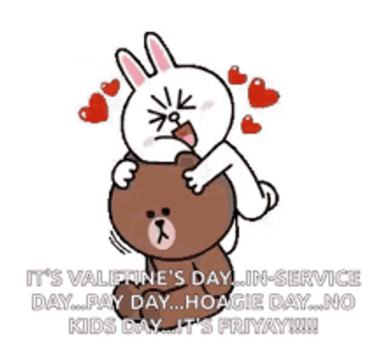 Happy Animated Valentines Day Milk And Mocha Couple GIF