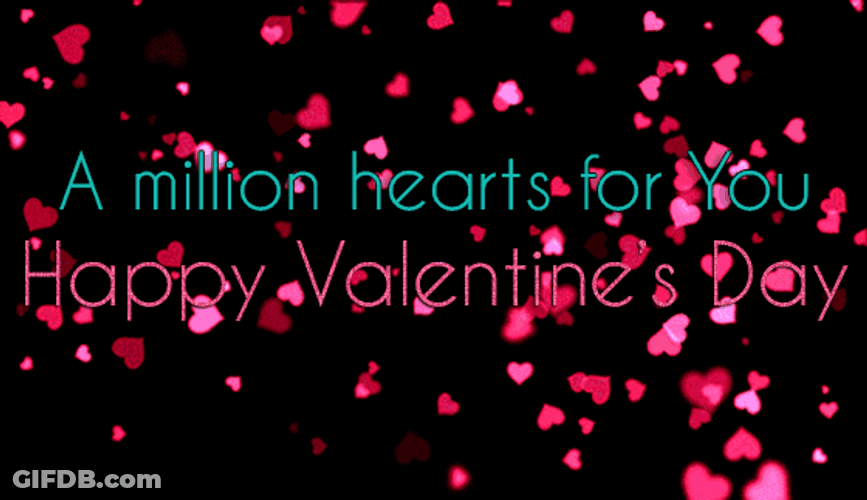 Happy Animated Valentines Day Million Hearts For You GIF