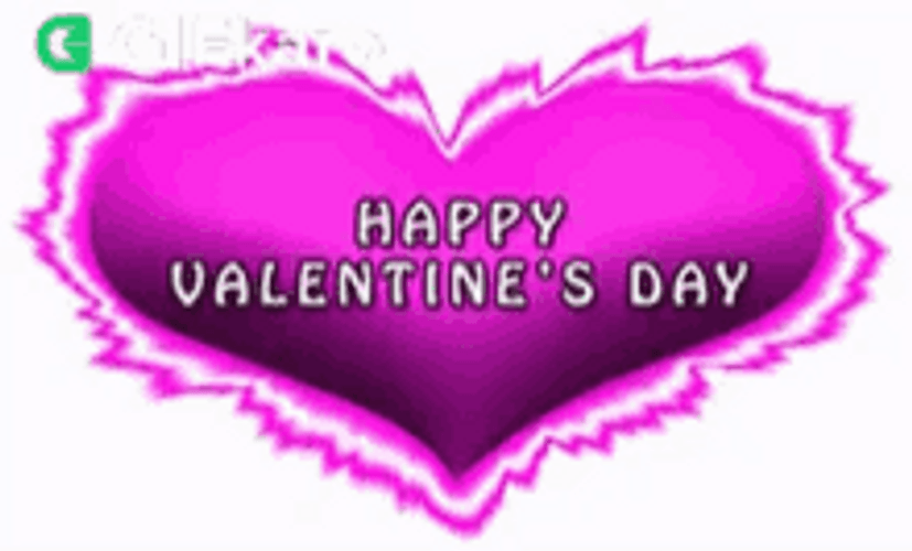 Happy Animated Valentines Day Pink Heart Blinking GIF