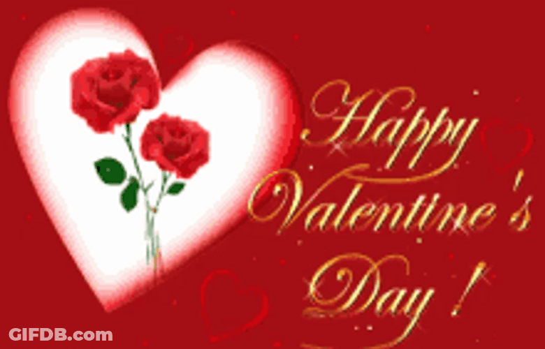 Happy Animated Valentines Day Red Roses GIF