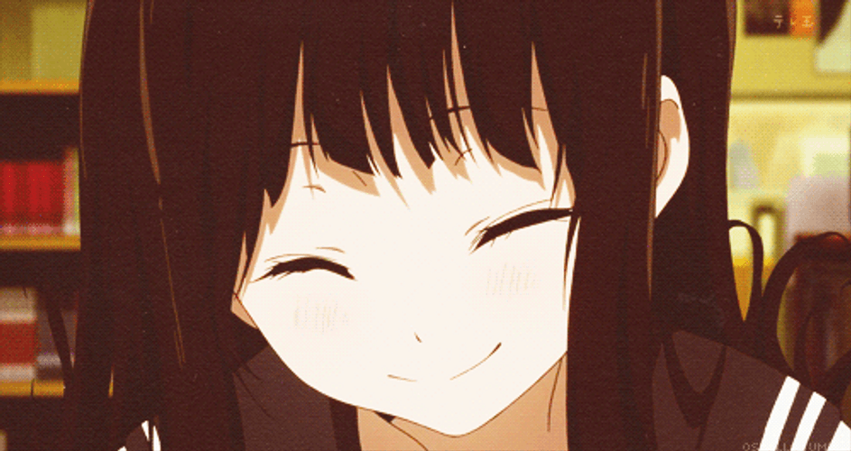 Happy Anime Eru Chitanda Smiling GIF