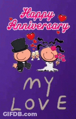 Happy Anniversary Bride And Groom GIF