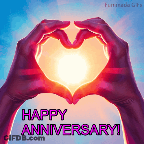 Happy Anniversary Card With Heart GIF