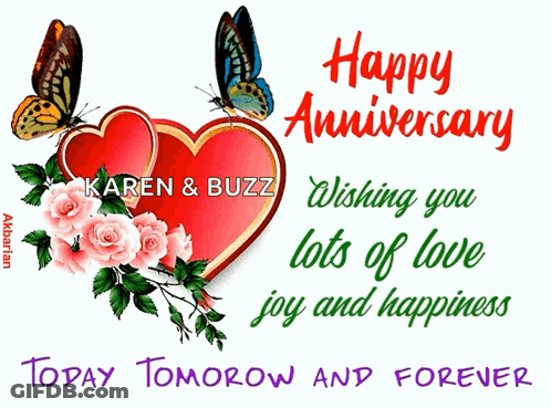 Happy Anniversary Card With Love Joy Happiness GIF