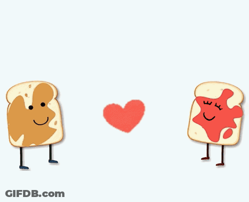 Happy Anniversary Card With Peanut Butter And Jelly Characters GIF