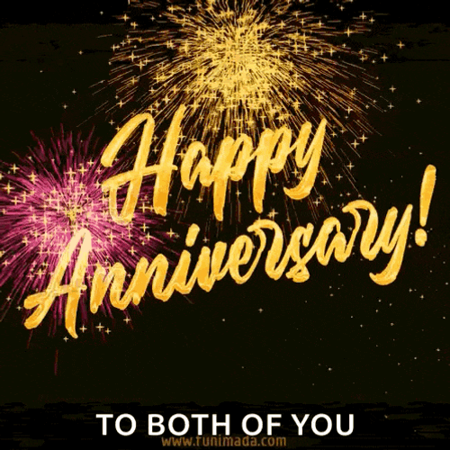 Happy Anniversary Fireworks GIF