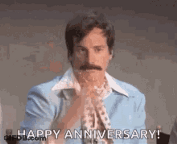 Happy Anniversary Funny Throw Confetti GIF