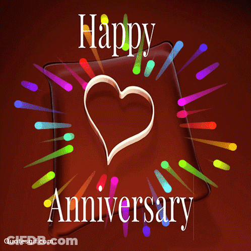 Happy Anniversary Greeting Card With Heart GIF