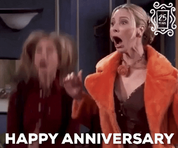 Happy Anniversary Rachel Phoebe Yay GIF