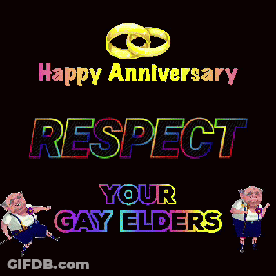Happy Anniversary Respect Your Gay Elders With Two Pigs GIF