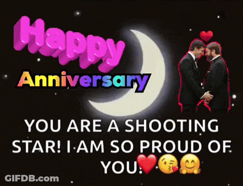 Happy Anniversary Shooting Star GIF
