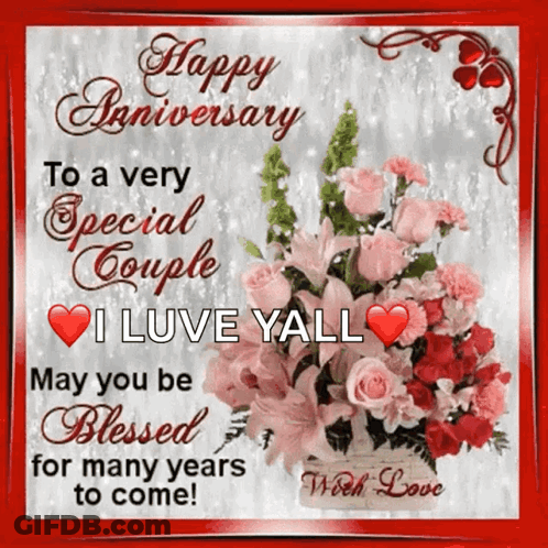 Happy Anniversary Special Couple I Love Y'all GIF