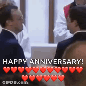 Happy Anniversary With Hearts GIF