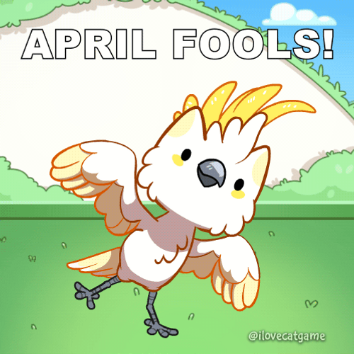Happy April Fools Day Animated Bird Dancing GIF