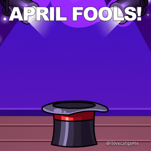 Happy April Fools Day Cat In Magician Hat GIF