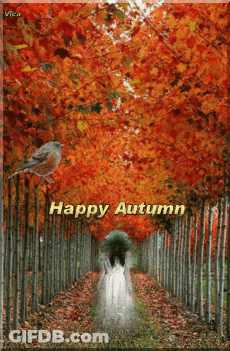 Happy Autumn Trees Painting GIF