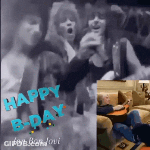 Happy B-Day Jon Bon Jovi Greeting Card GIF