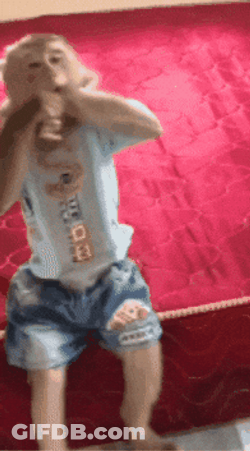 Happy Baby Monkey Playing Alone GIF