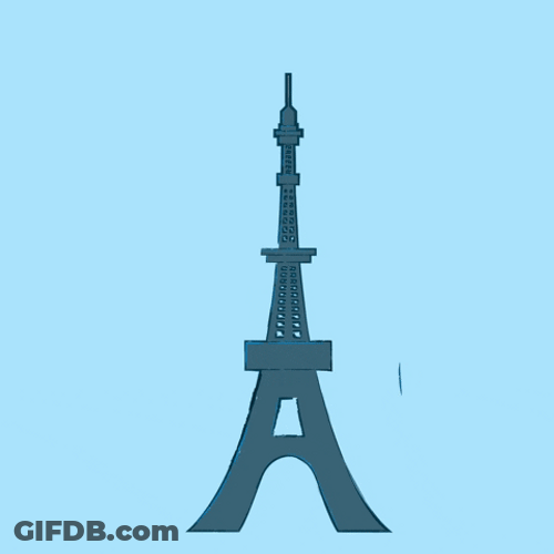 Happy Bastille Day Eiffel Tower And Fireworks Animation GIF