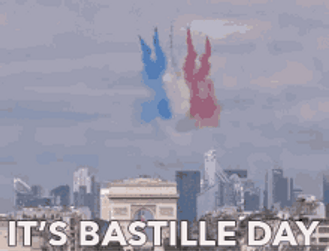 Happy Bastille Day France Flag Colors GIF