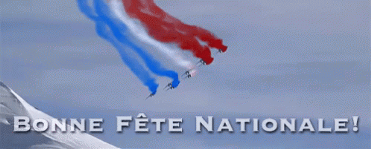Happy Bastille Day French Flag Colors GIF