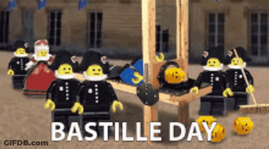Happy Bastille Day Lego Characters GIF