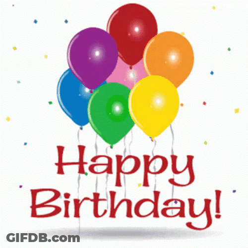 Happy Bday Balloons Clip Art GIF