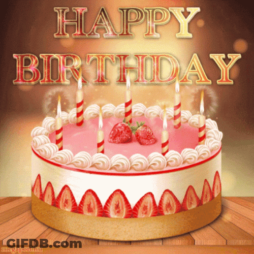 Happy Bday Cake Firework GIF