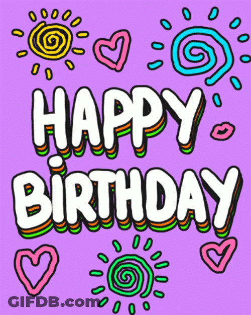 Happy Bday Colorful Greeting Sticker GIF