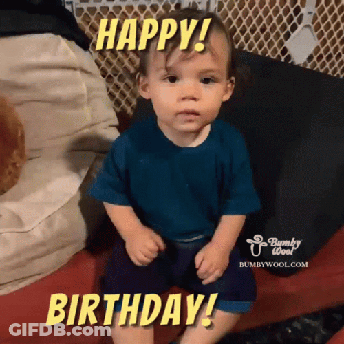 Happy Bday Flying Kiss Baby GIF
