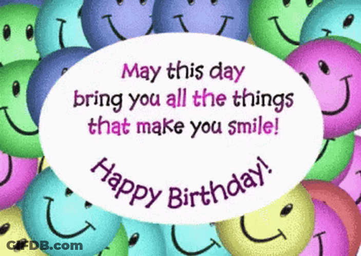 Happy Bday Smiley Wishes GIF