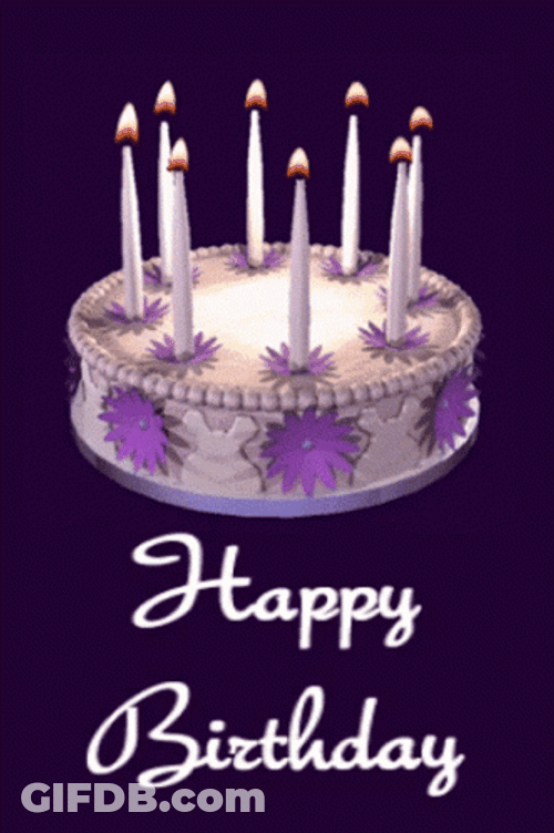 Happy Bday Spinning Cake Candle GIF
