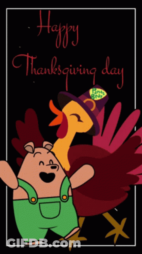 Happy Bear Happy Turkey Day GIF