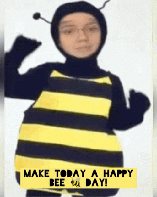 Happy Bee Day Dancing Mascot GIF