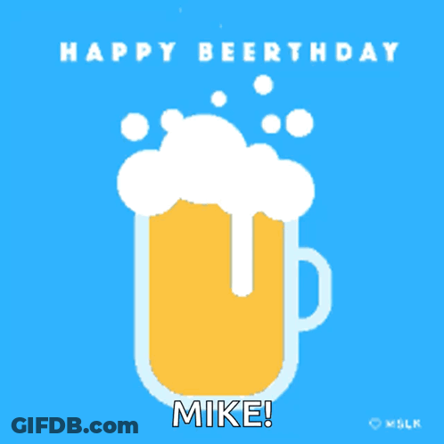 Happy Beerthday Card With Beer Mug GIF