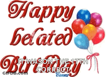 Happy Belated Birthday Balloons GIF